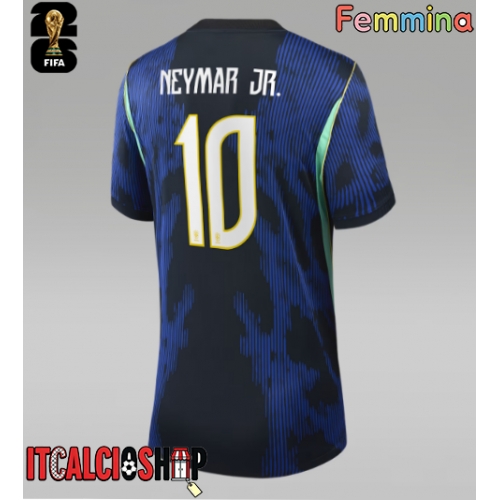 Brasile Neymar Jr #10 Seconda Maglia Femmina Mondiali 2026 Manica Corta